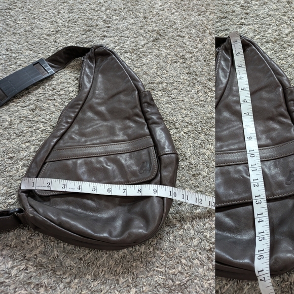 Ameribag Healthy Back Bag Brown Leather Crossbody Sling Bag - Picture 9 of 9